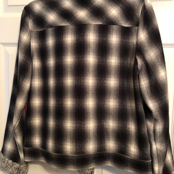 Vince Camuto Flannel & Faux Shearling Moto Jacket - Picture 6 of 6